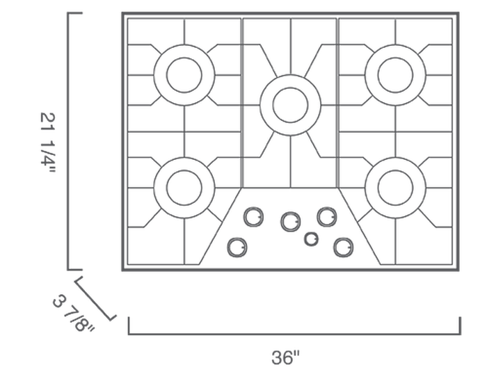 Blomberg CTG36500SS 36 Inch Gas Cooktop