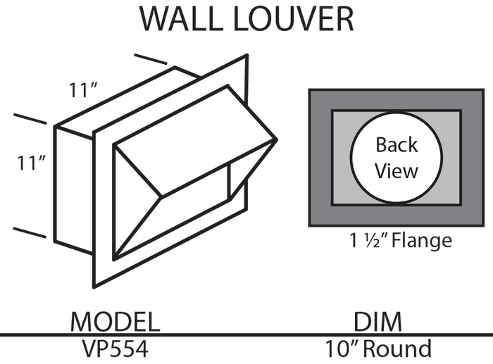 Vent-A-Hood VP554 HVAC Kit VP554 10 inch Round Wall Cap