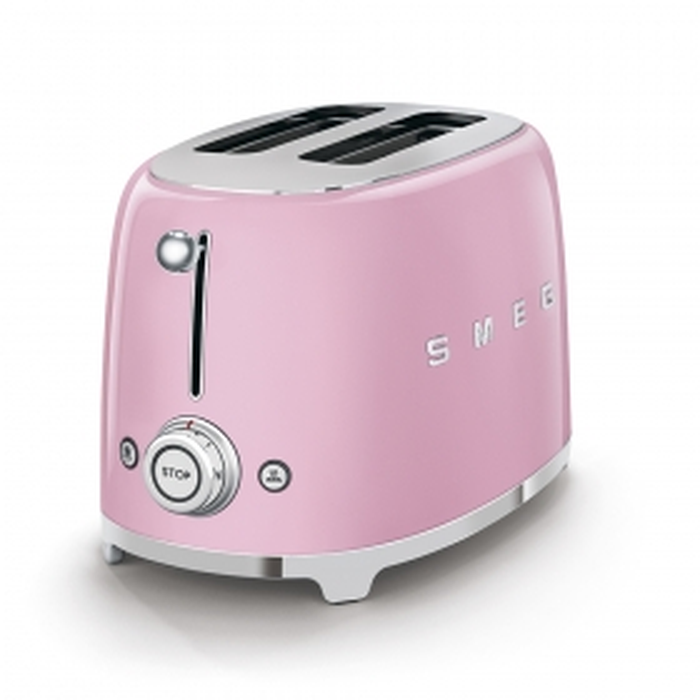 Smeg TSF01PKUS Retro 50's Style 2-Slot Toaster, Pink