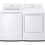 LG WT6105CW-DLE6100W 27 Inch Top Load Washer and Electric Dryer Pair White