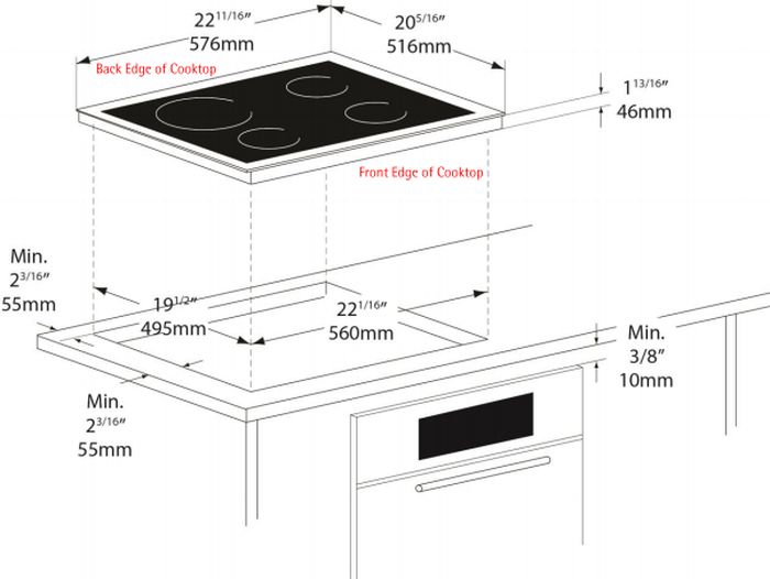 Induction Cooktop HK654200XB Inductiontop Built-In 24in -AEG