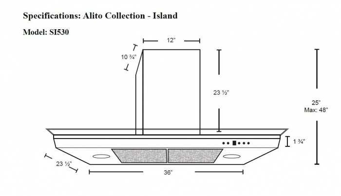 Cyclone SI53036SS Island Mount - Discontinued