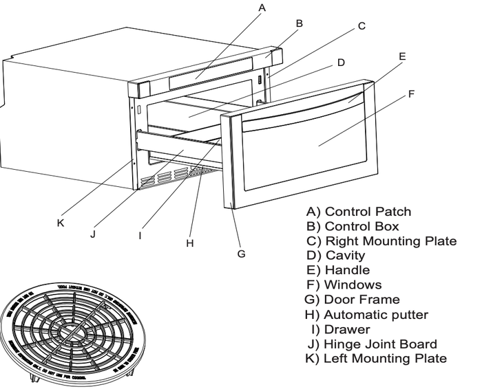 Microwave HMD2412 Drawer Microwave Microwave 1.2 Cu. Ft. 24in Thor