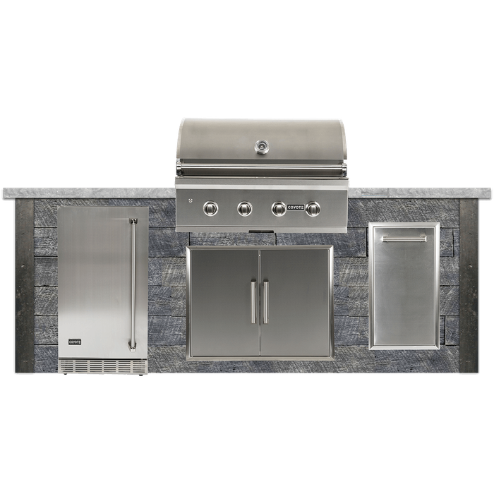 RTA RTACG8PFSG Outdoor Grill Grey Stacked Stone Distressed Grey Countertop