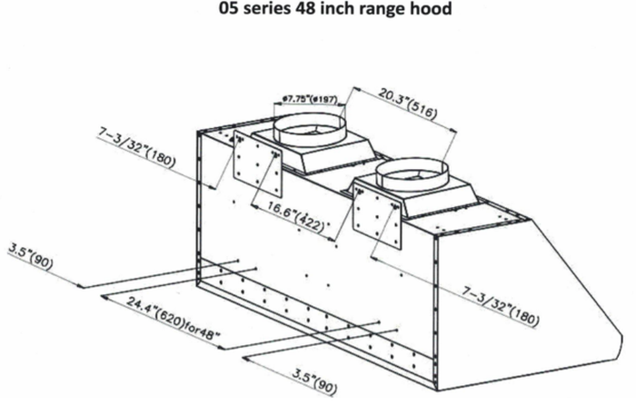 Thor Kitchen HRH4805U 48 Inch Under-Cabinet Range Hood  1200 CFM  18 Inch High
