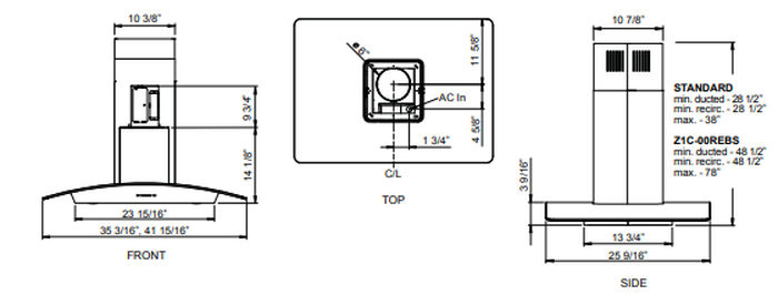 Zephyr ZREM90ABSGG Range Hood Replacement Parts