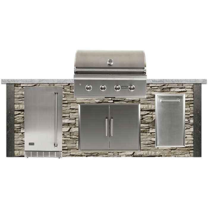 RTA RTACG8PFSG Outdoor Grill Grey Stacked Stone Distressed Grey Countertop