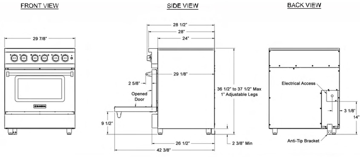 BlueStar BSIR30W 30 Inch Induction Range