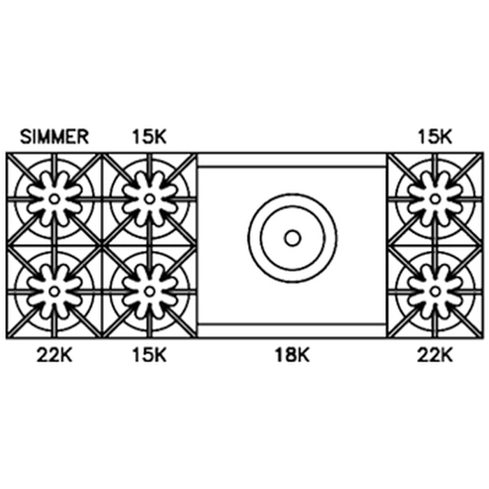 BlueStar RGTNB606FTV2 60 Inch RNB Series Gas Rangetop