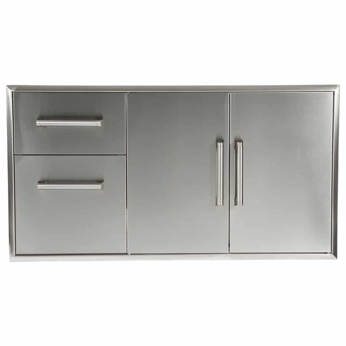 Coyote CCD2DC Double Access Door CCD-2DC Combo Unit: Two Drawer Cabinet + Double Access Doors