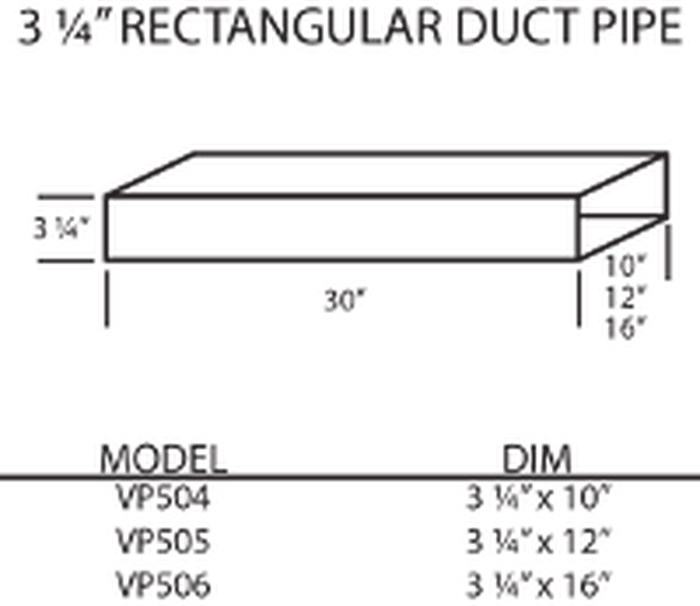 Vent-A-Hood VP505 Duct Cover VP505 3-1/ 4 inch x 12 inch - 30 inch