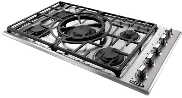 Capital MCT365GSN 36 Inch Gas Cooktop with 5 Sealed Burners 20,000 BTUs Wok Burner