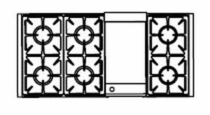 Capital GRT486GL 48 Inch Precision Gas Rangetop