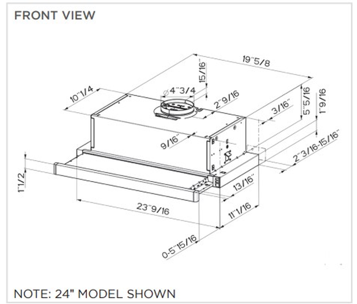 Faber FLEX30SS300 30 Inch Glide-Out Hood 240 CFM