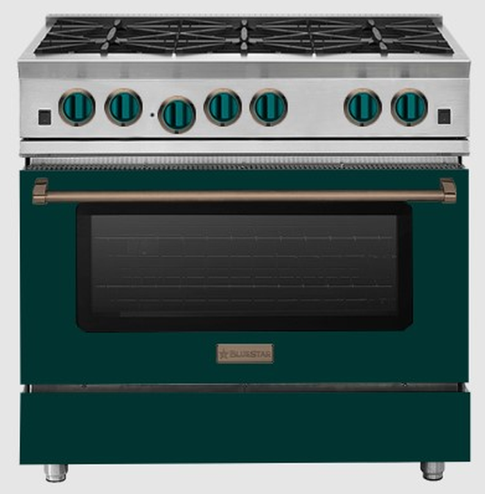 BlueStar RCS366BV2CFPLT 36 Inch RCS Open Burner Gas Range