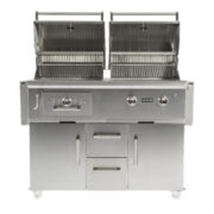 Coyote C1HY50LP 50 Inch Built-in Charcoal and Gas Grill with 1,200 sq. in. Cooking Area, 40,000 Gas BTU