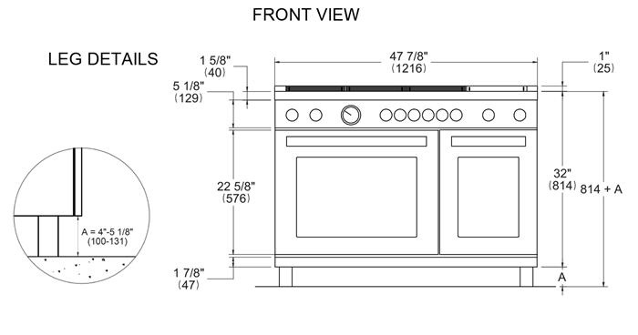 Bertazzoni PRO486BTFGMROT 48 Inch Pro Series Gas Range