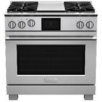 BlueStar BSDF364GLW 36 Inch Dual Fuel Range Platinum X8 Burners