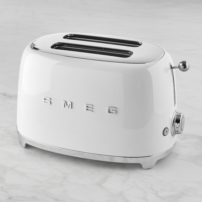 Smeg TSF01WHUS Retro 50's Style 2-Slice Toaster 950 W White