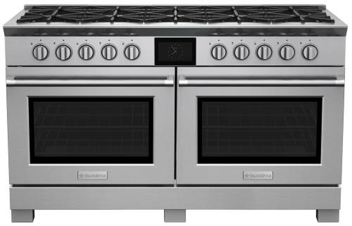 BlueStar BSDF606GLWCFPLT 60 Inch Dual Fuel Range Platinum X8 Burners