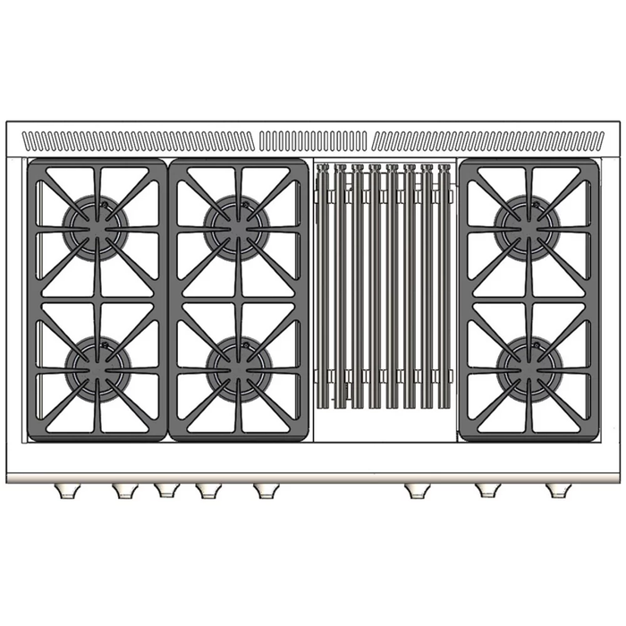 Capital MCR486BL 48 Inch Gas Range with 18,000 BTU stainless steel 12 Inch BBQ grill	