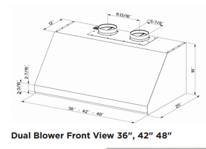Faber MAES4218SS1200B 42 Inch Wall Mount Hood 1200 CFM