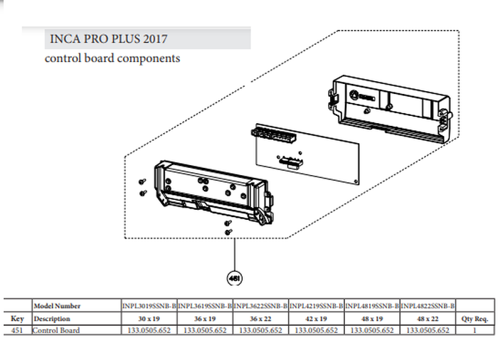 Bertazzoni 133.0505.652 Control board INCA PRO PLUS hood control board
