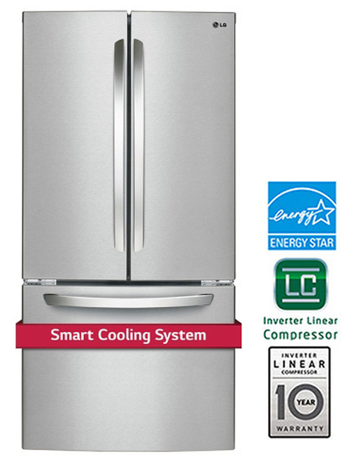 French Door Refrigerator LRFCS2503S 33in Standard Depth - LG | aniksappliances