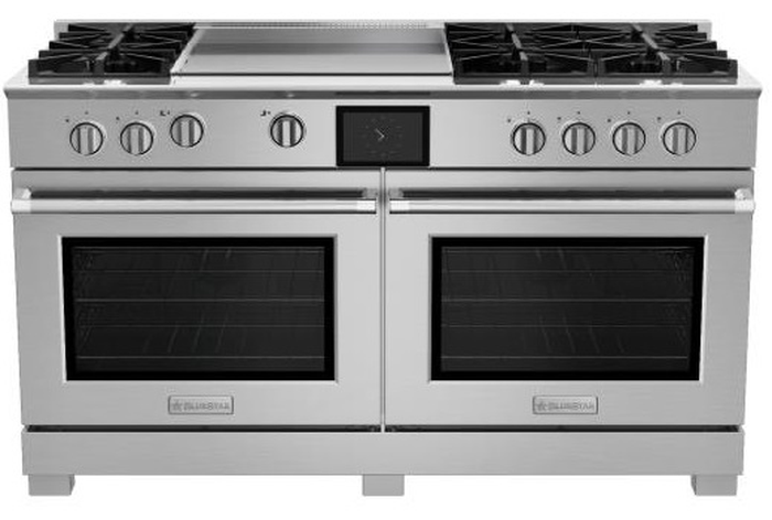 BlueStar BSDF606GLWC 60 Inch Dual Fuel Range Platinum X8 Burners