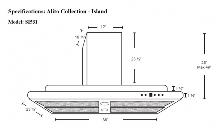 Cyclone SI53136SS Island Mount - Discontinued