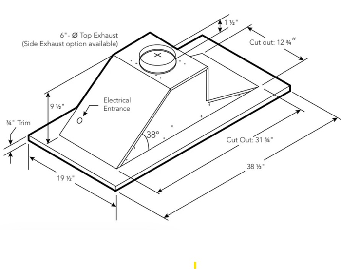 Victory VictorySunset 39 Inch Ceiling Mount Hood 600 CFM