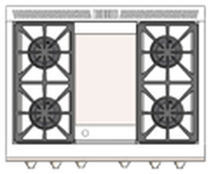 Capital MCR364GN Precision Series 36 Inch Gas Range with 4 Power-Flo Burners 12 Inch Thermo-Griddle