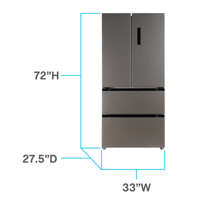 Avanti FFFDS18L3S 33 Inch French Door Refrigerator
