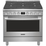 Frigidaire Professional PCFD3670AF 36 Inch Slide in Knob controls 6.2 cu.ft Six Burner Cooktop Dual Fuel Range