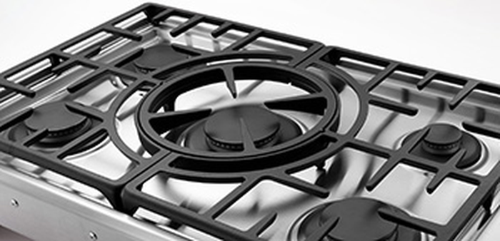 Capital MCT365GSL 36 Inch Gas cooktop 5 Sealed Burners, Indicator Lights and Reversible Central Wok Grate