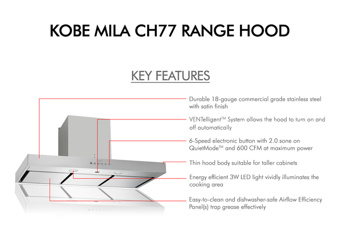 Kobe CH7736SQ6XX 36 Inch Under Cabinet Hood 600 CFM