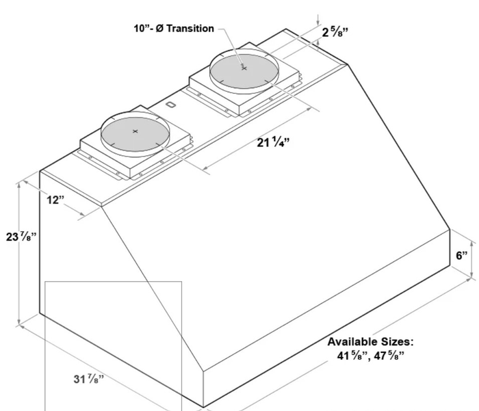 Victory Prestige42 42 Inch Wall Mount Hood 2300 CFM