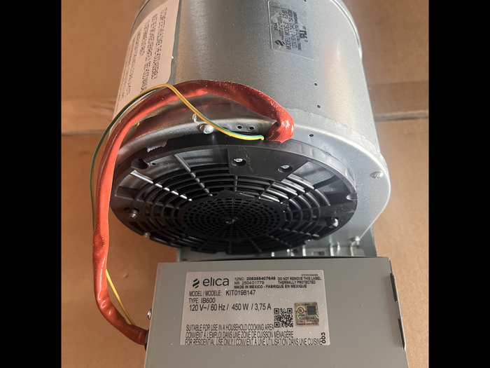 Elica KIT0198147 Blower Motor 600 CFM internal blower for Iconic CIELO CEILING Series Model Numbers ECEX40SS, ECEX60SS.