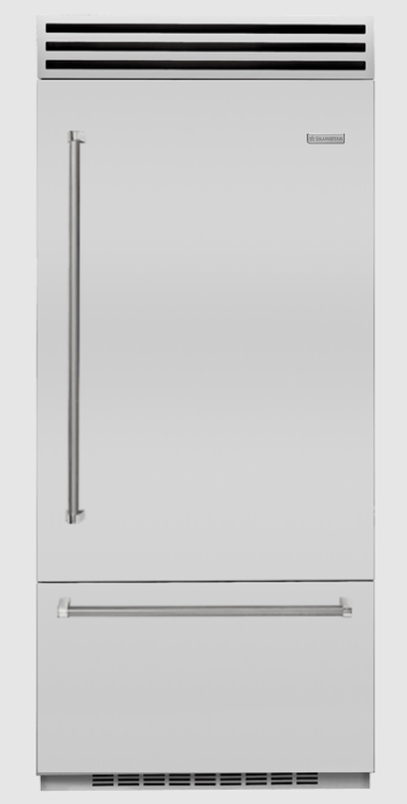 BlueStar BBB36R2CF 36 Inch Bottom Freezer Refrigerator Pro 22.4 Cu Ft
