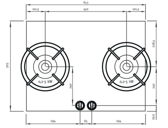 Pitt Cooking BROMO2BT-NG 26 Inch Black Edition Gas Cooktop