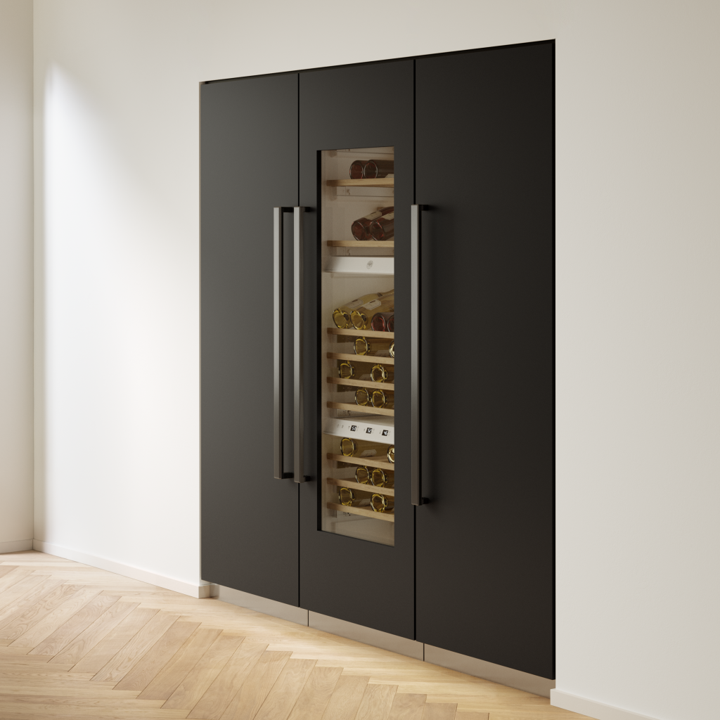 36 Inch Bottom Freezer Refrigerator  This 36 Inch Fhiaba counter depth bottom freezer refrigerator features a 19.3 cu. ft. total capacity and a 4.8 cu. ft. freezer capacity.